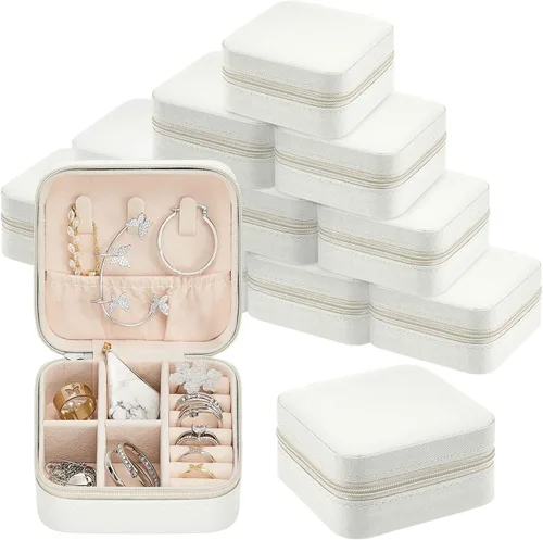 Miniatura 32 de Joyero de viaje de 12 piezas, cajas de regalo de dama de honor, organizador de viaje, pequeño joyero, mini organizador de almacenamiento, caja