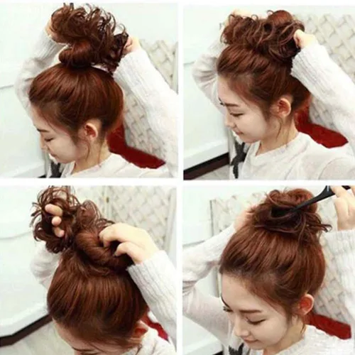 Miniatura 7 de Extensiones de moño de cabello desordenado, moño de cabello con coletero, recogedor
