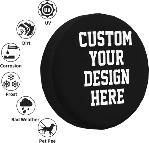 Miniatura 2 de Funda para neumáticos de repuesto personalizada, fundas de neumáticos personalizadas para añadir tu foto, logotipo de texto, universal, se adapta a