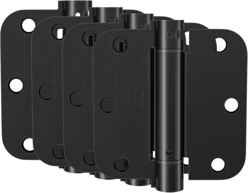 Miniatura 13 de HOSOM Bisagra de puerta de cierre automático, bisagra de resorte, 4 pulgadas, tensión ajustable para garaje, puerta delantera, puerta trasera