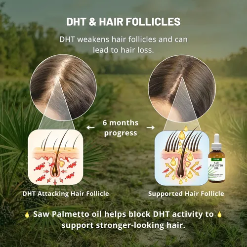 Miniatura 5 de Pure Saw Palmetto Aceite orgánico natural suministro de 60 a 90 días a diferencia de los polvos ineficientes, apoya la salud de la próstata