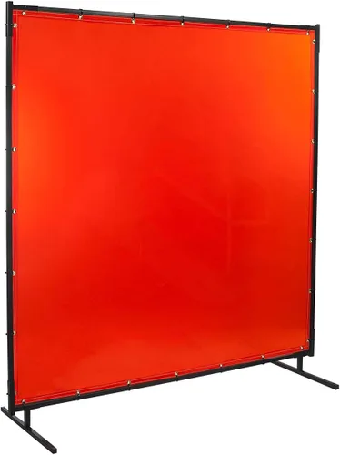 Miniatura 6 de Steiner 548-8X8 Protect-O-Screen - Pantalla de soldadura clásica con cortina de vinilo transparente tintado de 40 mil, naranja, 8 x 8 pies
