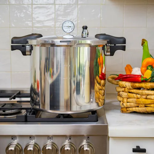 Miniatura 3 de Barton Válvula de liberación de olla a presión de aluminio, olla de conserva, estufa con manómetro y sistema de bloqueo de olla de cocción rápida