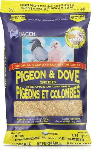 Miniatura 9 de Hagen Pigeon & Dove Seed, Fórmula Original de Alimento para Aves, Bolsa de 6 lb – Mezcla de Semillas Nutricionalmente Completa con Vitaminas
