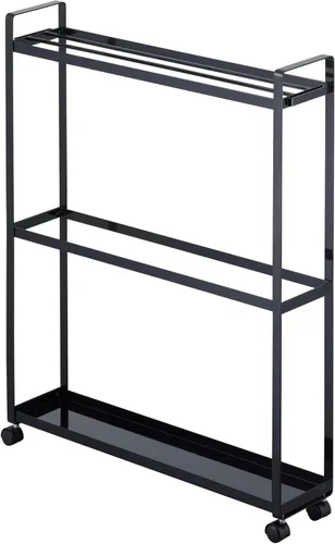 YAMAZAKI Home Tower - Toallero y carrito de baño, organizador de almacenamiento de baño rodante, 33 pulgadas, acero, capacidad para 4 toallas de