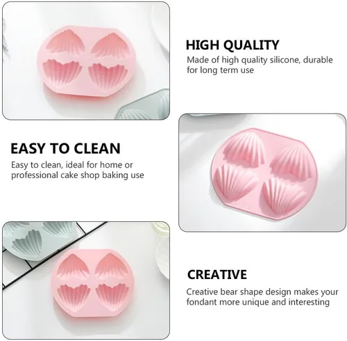 Miniatura 5 de 4 moldes de silicona para dulces, moldes para hornear en forma de corazón, 4 cavidades de silicona para tartas de chocolate, chocolate, día de San