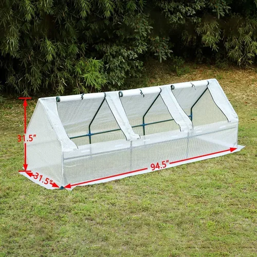 Miniatura 3 de YOLENY Mini invernadero de 95 pulgadas de ancho x 32 pulgadas de profundidad x 32 pulgadas de alto, casas verdes portátiles para invierno exterior