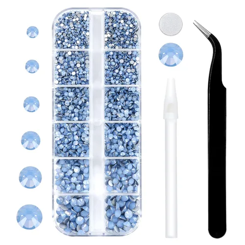 Miniatura 25 de 3792 diamantes de imitación con parte trasera plana para manualidades, piedras preciosas de cristal para uñas, diamantes de imitación brillantes