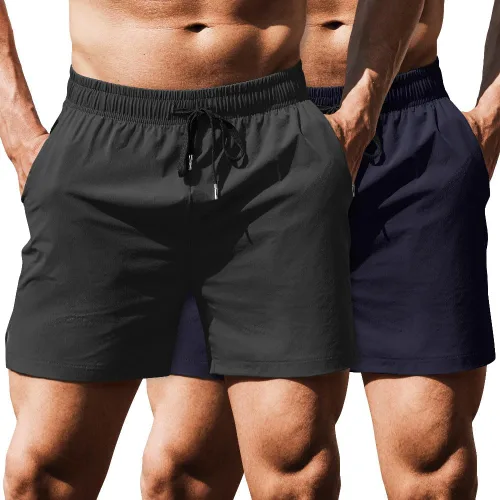 Miniatura 21 de COOFANDY Pantalones cortos deportivos para correr para hombre de 5 pulgadas, paquete de 2 pantalones cortos de entrenamiento para gimnasio