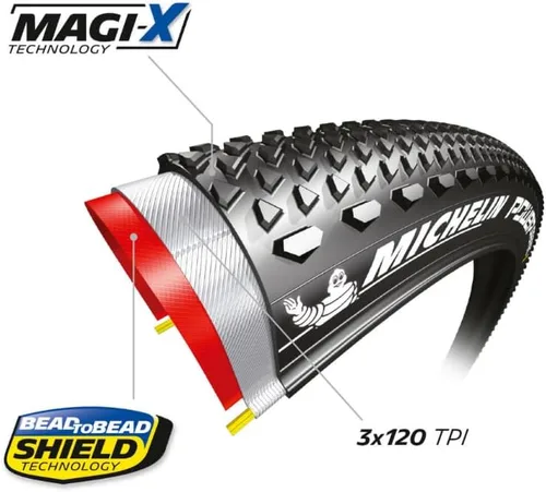 Miniatura 5 de Michelin Power Gravel - Neumático delantero o trasero para bicicleta de carretera para grava y asfalto, compuesto X-Miles