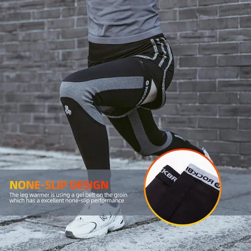 Miniatura 7 de ROCKBROS Calentadores de piernas para ciclismo y correr, para hombres y mujeres, para invierno, para clima frío, calentadores térmicos de forro