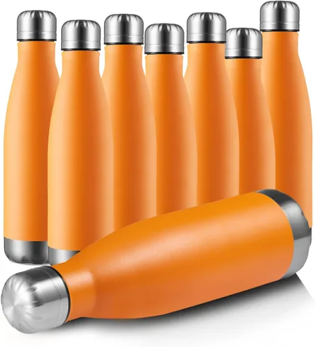 Miniatura 9 de MEWAY Botella de agua deportiva de 17 onzas con aislamiento al vacío, de acero inoxidable, a prueba de fugas, doble pared en forma de cola, mantiene