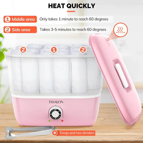 Miniatura 2 de TASALON Vaporizador de toallas calientes para tratamientos faciales, calentador de toallas calientes se calienta rápidamente en 5 minutos, máquina