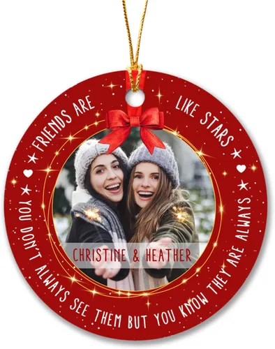 Miniatura 13 de Adornos de Navidad personalizados 2025 para amigas, regalos de adorno para la decoración del árbol de Navidad, regalo personalizado de Navidad