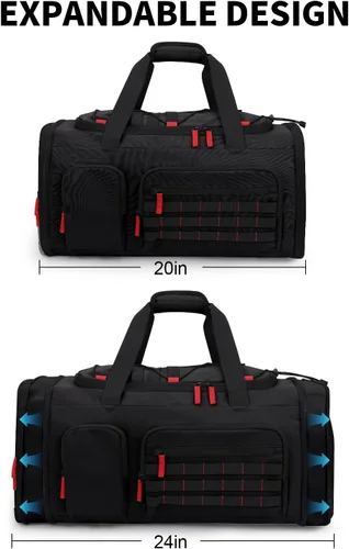Miniatura 5 de Bolsas de gimnasio para hombres y mujeres, bolsa de viaje deportiva de 45 litros con compartimento para zapatos, mochila de noche 3 en 1