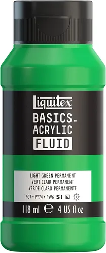 Miniatura 61 de Liquitex BASICS Pintura acrílica fluida, botella de 118ml (4 onzas), tono amarillo cadmio medio Tono medio amarillo cadmio