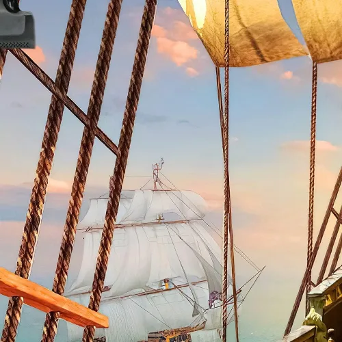 Miniatura 3 de Telón de fondo de barco pirata para fotografía, mapa del tesoro náutico, cubierta de madera vieja para niños y niños, suministros de feliz