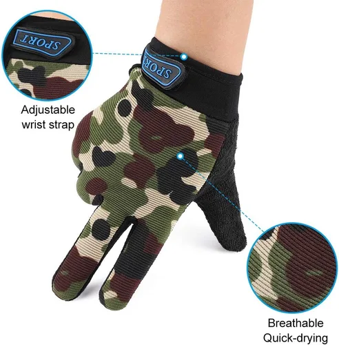Miniatura 4 de Accmor Guantes de ciclismo para niños, transpirables, antideslizantes, guantes de dedo completo para niños, ciclismo, escalada, equitación, ciclismo