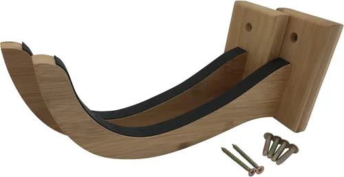 Miniatura 4 de COR Surf Estante de pared para tablas de surf para longboards y shortboards Hermoso soporte de pared de madera para interiores y exteriores