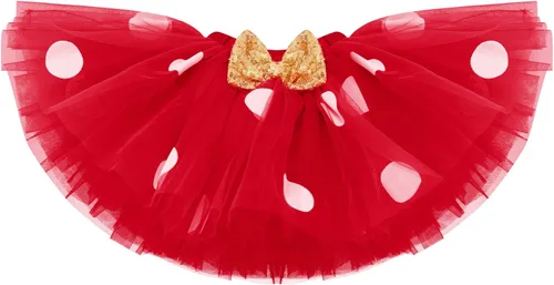 Miniatura 4 de Traje de bebé para primer cumplaños, de lunares, falda de tutú, diadema de orejas de ratón, traje perfecto para sesión de fotos
