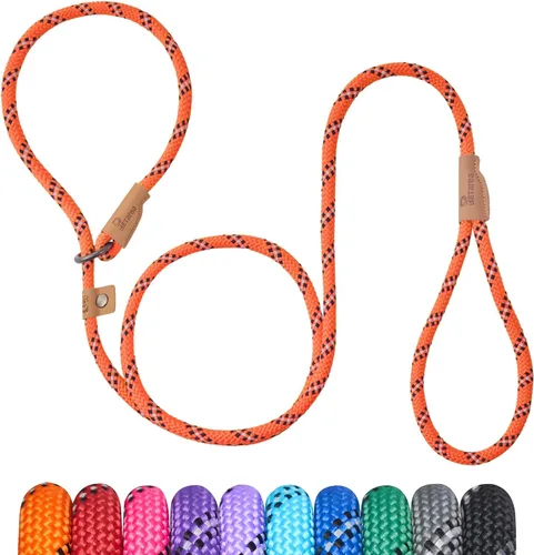 Miniatura 14 de Correa deslizante de 5 pies para perro, correa de cuerda resistente para perros pequeños, medianos y grandes, correa de entrenamiento sin tirones