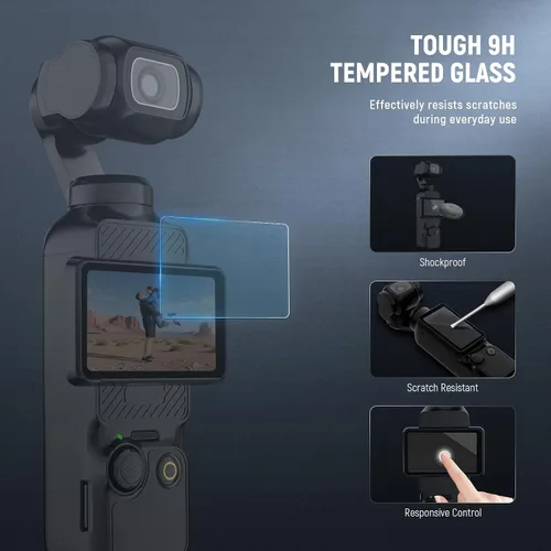 Miniatura 3 de NEEWER Kit de protectores de pantalla Pocket 4 y 3 (paquete de 2) compatible con DJI Osmo Pocket 4 y 3 Creator Combo Accesorios, 9H HD anti arañazos