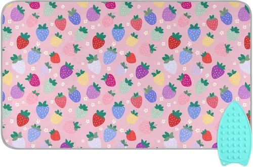 Miniatura 39 de Tapete de planchado de mariposa floral azul, manta portátil con soporte de silicona para planchar para mesa de viaje, resistente al calor, doble