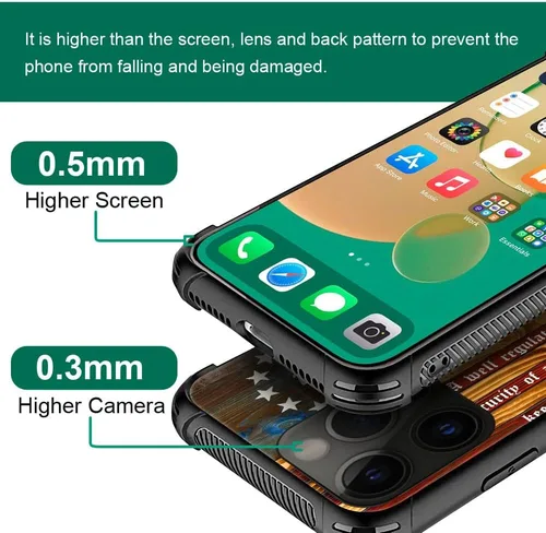 Miniatura 3 de Funda compatible con iPhone 14, fundas para mujeres y niñas, Betsy Ross 13 estrellas de madera con bandera estadounidense con 1776 Betsy Ross 13