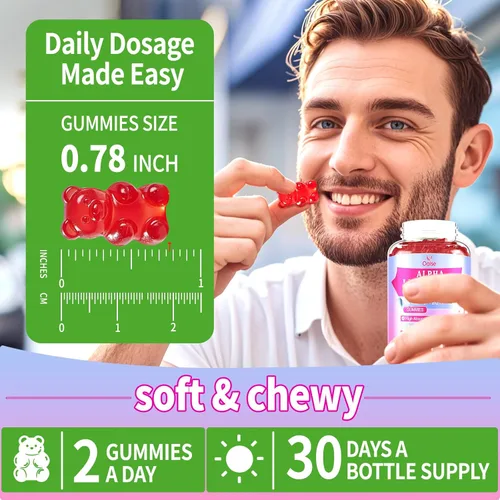 Miniatura 3 de Gomitas de ácido alfa lipoico de 1000 mg con vitamina B1, B12, A, E, suplemento de ALA masticable de alta absorción sin azúcar para apoyo
