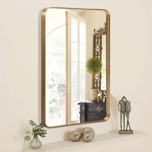 NicBex Espejo de tocador de baño de 32 x 22 pulgadas, espejo de pared con marco de aleación para tocador de baño, dormitorio, pasillo y decoración