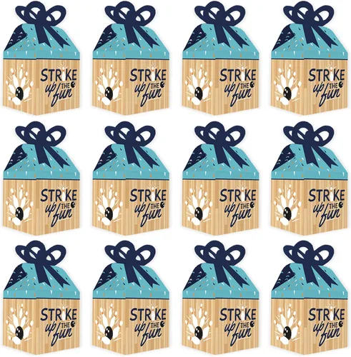 Miniatura 4 de Big Dot of Happiness Strike Up the Fun - Bolos - Cajas de regalo cuadradas - Cajas de regalo para fiesta de cumpleaños o baby shower - Juego de 12