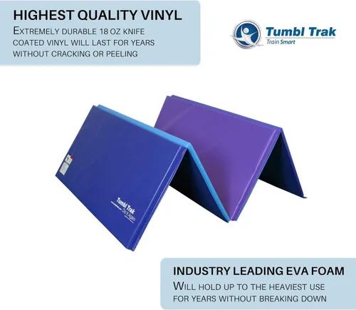 Miniatura 4 de Tumbl Trak Colchoneta plegable para gimnasia Azul (Arándano)