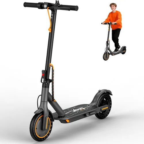 Miniatura 12 de WERHY Scooter eléctrico plegable para niños, motor de 350 W, alcance máximo de 12/16 millas, velocidad máxima de 19 MPH, neumático sólido de 8.5