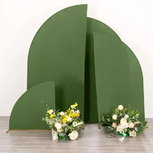 Miniatura 109 de Efavormart - Juego de 4 fundas de elastano beige para arco de media luna, fundas de telón de fondo Chiara de 2.5 pies a 7 pies para escenarios