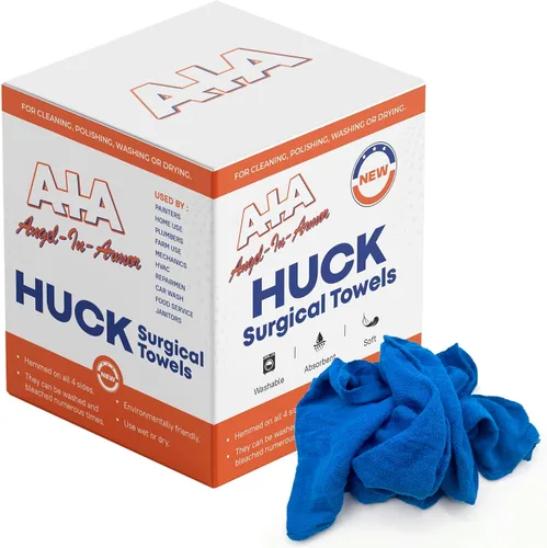 Angel-in-Armor - Toallas quirúrgicas azules (24 x 16 pulgadas), caja a granel de 50 libras de trapos de limpieza 100% algodón, toallas recuperadas