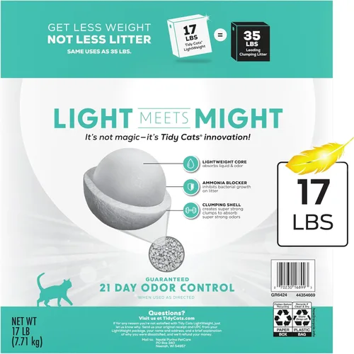 Miniatura 8 de Purina Tidy Cats Arena para múltiples gatos de bajo polvo, ligera, repele arena y es limpia, sin perfume, 17 libras. Caja