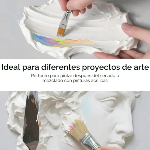 Miniatura 4 de Nicpro Pasta de modelado de 19.3 fl oz / 28.2 oz para pintura acrílica, medio acrílico de alta densidad para arte de textura y grosor, pasta