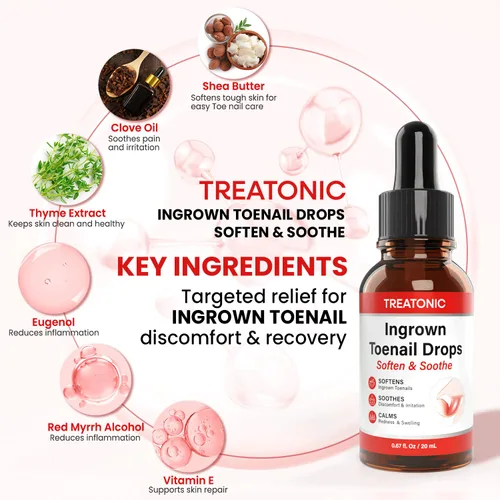 Miniatura 2 de Treatonic Kit de Tratamiento de Uñas Encarnadas – Gotas Suavizantes de Uñas y Conjunto de Cortaúñas de Precisión para Eliminación para el Cuidado