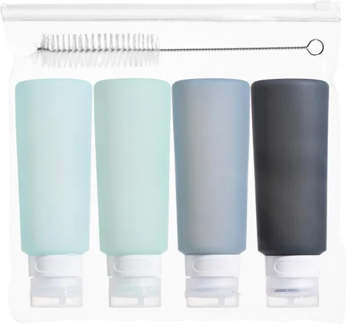 Miniatura 34 de MICEBAY Botellas exprimibles de condimentos para salsas, mini recipiente de silicona para aderezo de ensalada de 1 onza para llevar con bolsa