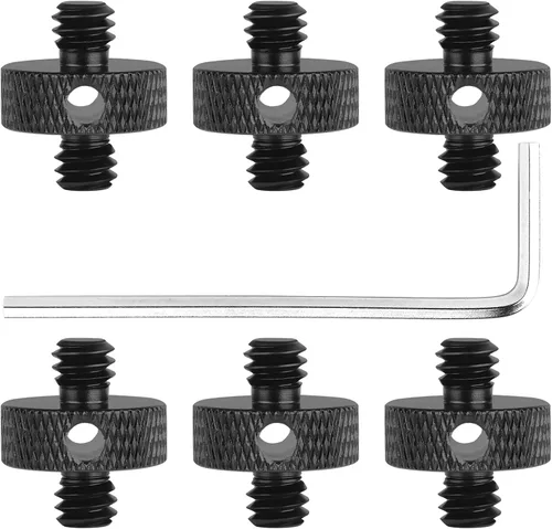 Miniatura 8 de Adaptador de tornillo de trípode roscado macho de 1/4 pulgadas a macho de 1/4 pulgadas, convertidor de rosca de montaje estándar para montaje