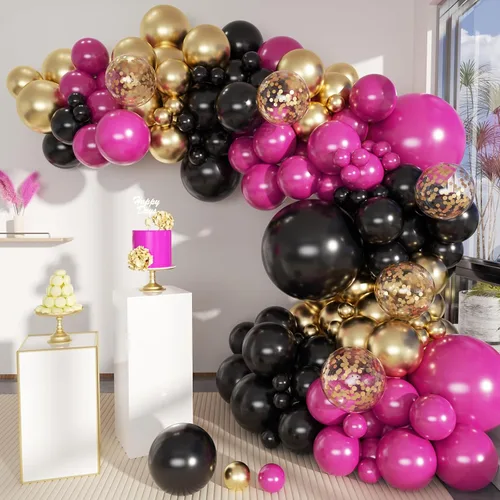 Miniatura 20 de MEBAY Kit de Arco de Guirnalda de Globos Bohemios, 156 Piezas Globos Rosa Empolvado Marrón Pastel Champán Dorado Blanco Metálicos para Boda Baby
