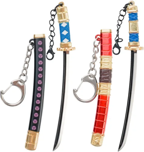 Mini llavero Katana de juguete, espada modelo de metal con extraíble, el mejor regalo para los amantes del anime, serie de juegos de espada samurái