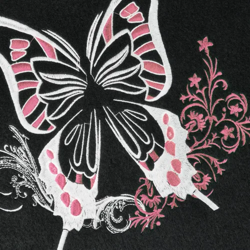 Miniatura 7 de CAR Pass Tapetes bordados de mariposa para automóvil, tapete de cuero rosa con almohadilla para el talón para mujeres lindas, ajuste universal