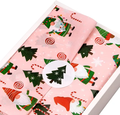 Miniatura 11 de LeZakaa 60 hojas de papel de seda para baby shower con 30 calcomanías de regalo, papel de seda para bebé niño niña a granel, diseño de arcoíris