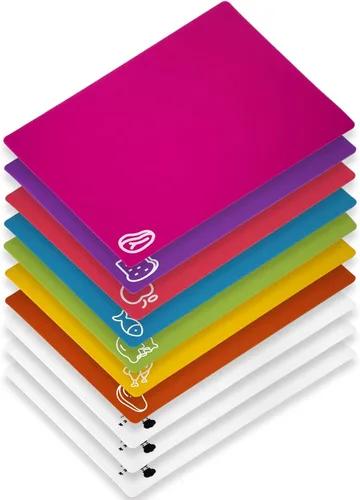 Miniatura 7 de 7 tablas de cortar flexibles, tablas de cortar de plástico sin BPA para cocina, alfombrilla de corte antideslizante para carne y verduras, Acción