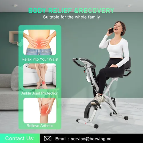 Miniatura 7 de BARWING Bicicleta de Ejercicio Estática para Entrenamiento en Casa, Bicicleta de Interior Plegable de 5 en 1 para Personas Mayores, Capacidad
