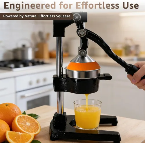 Miniatura 3 de Exprimidor manual de cítricos de alta resistencia, exprimidor manual de hierro fundido con palanca ergonómica, exprimidor de limón de alto