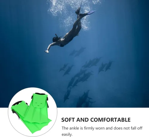 Miniatura 9 de KESYOO Aletas de entrenamiento de natación de goma para adultos, aletas cortas unisex, ligeras, cómodas, equipo de natación para piscina