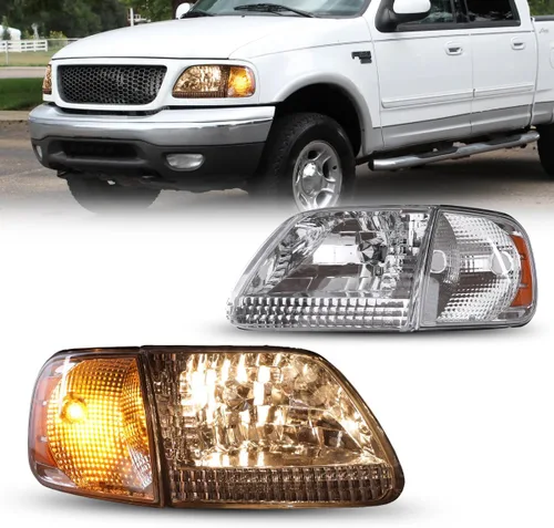 Miniatura 8 de ROXX Conjunto de faros delanteros con luces de esquina para Ford F150 1997-2003 y Ford Expedition 1997-2002/Para Ford F250 Light Duty 1997-1999, par