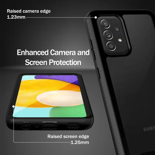 Miniatura 4 de Compatible con Funda Samsung Galaxy A52, Protector de Pantalla Integrado de Cuerpo Completo a Prueba de Golpes Ajuste Delgado Parachoques Funda